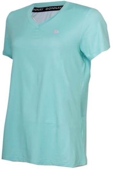 Donnay - Sportshirt (Vera) - V-neck T-Shirt - Dames - Light blue (025) - maat S
