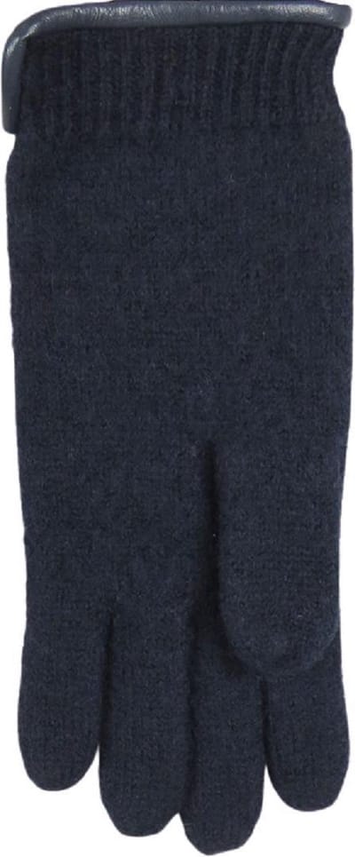 Handschoenen heren van 100% wol en met echt leren randje