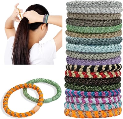 Kleurige Haarbanden Set van 18 Stuks voor Dikke Haren - Geen Schade, Perfect voor Vrouwen en Meisjes