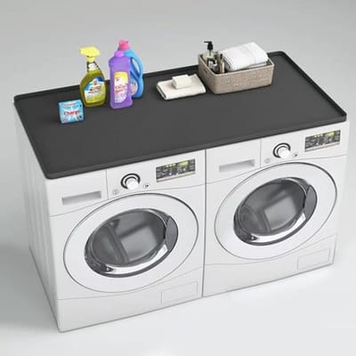 Wasmachine en Droger Topbeschermer - Siliconen, Waterdicht & Antislip (130 x 60 cm, Zwart)