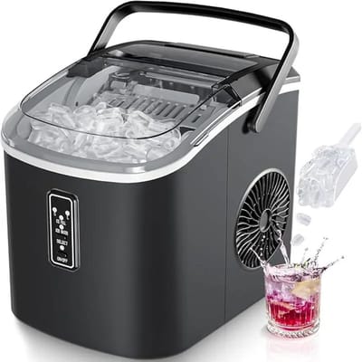 NordHaus IJsblokjesmachine - Draagbare IJsmachine - Tafel IJsblokjesmaker - 9 IJsblokjes in 6 Minuten - Zwart 12 kg/24 uur