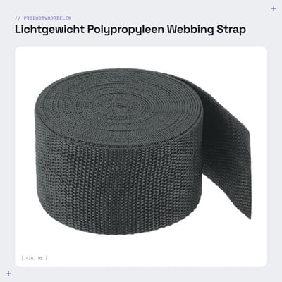 Dailygoods- Webbing Strap Lichtgewicht - Polypropyleen - 2 inch - 5 Yard - Rugzak Riem - Donkergrijs - Voor Outdoor Gebruik - Rugband