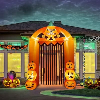 9 Voeten Hoge Halloween Opblaasbare Pompoen Boog - Indoor & Outdoor Decoraties