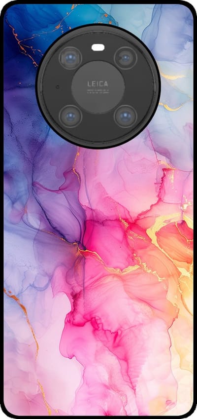 Smartphonica Telefoonhoesje Geschikt voor Huawei Mate 40 Pro met marmer opdruk - TPU backcover case marble design - Regenboog geschikt voor Huawei Mate 40 Pro