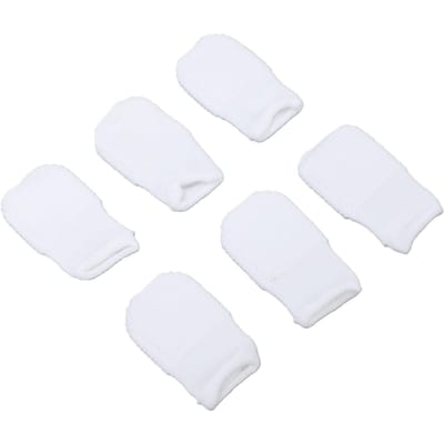 6 PIÈCES Brosse à Dents pour Doigt d'Animal en Tissu Doux Lavable Confortable Kit de Brossage de Dents pour Animaux Chats Chiens Nettoyage et Soin des Dents blanc