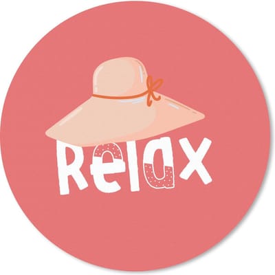 Muismat rond 20x20 cm - Mousepad Zomer - Roze - Hoed - Ronde muismatten