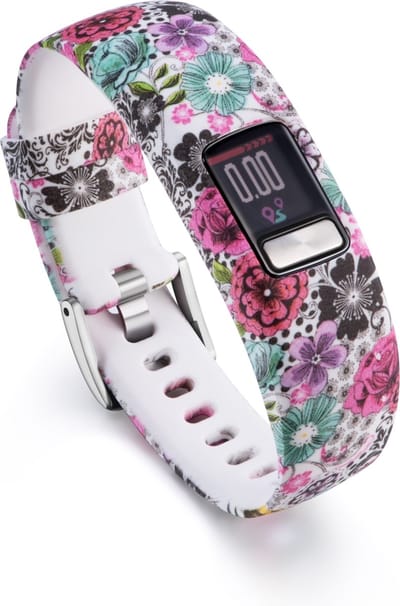 By Qubix - Siliconen sportbandje - Bloemenprint - Geschikt voor Garmin Vivofit 4
