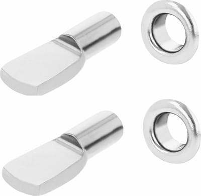 AMIG Kastplankdragers/steunen - 16x stuks - metaal - zilver - D5 x L20 mm - kledingkast pinnetjes