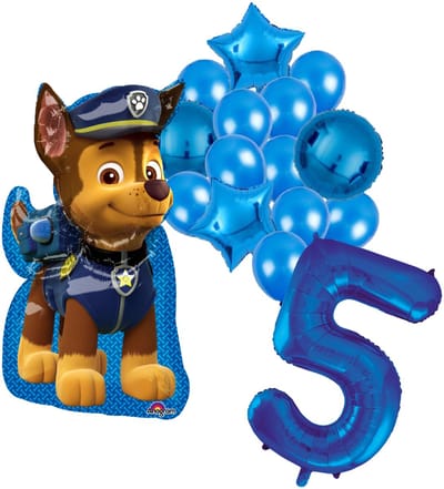 Paw Patrol Chase ballonnen pakket - 58x78cm - Folie Ballon - 5 jaar - Themafeest - Verjaardag - Ballonnen - Versiering - Helium ballon