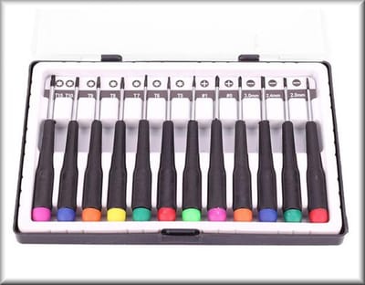 12 stuks Torx-plat-kruis precisie schroevendraaiers