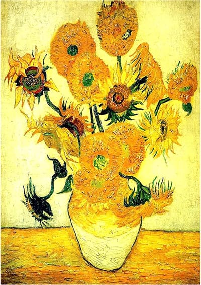 Diamond DIY 5D Diamond Painting by Number Kit,Van Gogh's Sunflower Diamond DIY Painting Crystal Embroidery Cross Stitch Arts Craft Supply for Home Wall Decor 30x40cm