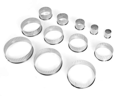 Allecto - Ronde koekjessnijderset - Koekjesuitsteekvormpjes - Roestvrij staal - 12 stuks - Bakaccessoires - Herbruikbare verpakking - Geschikt voor...