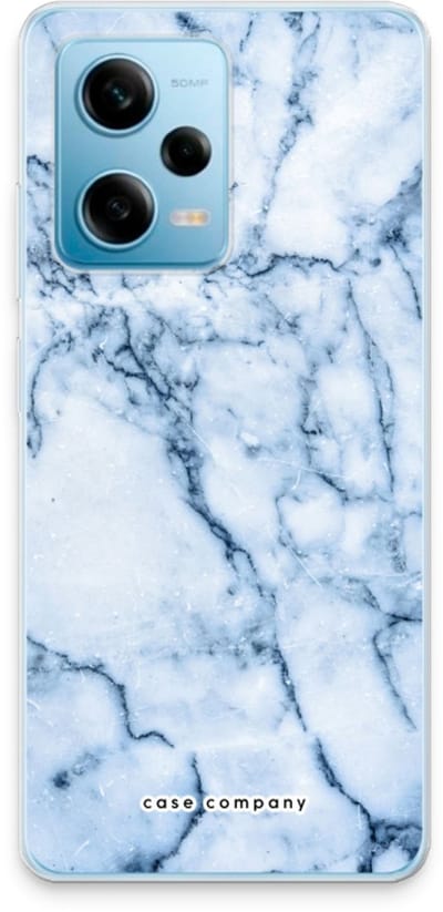 Case Company® - Hoesje geschikt voor Xiaomi Redmi Note 12 Pro 5G hoesje - Blauw marmer - Soft Cover Telefoonhoesje - Bescherming aan alle Kanten en Schermrand