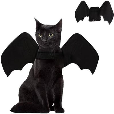 Nouveaux Vêtements Mignons pour Animaux de Compagnie Chauve-Souris Noire et Costume Harnais Cloche Fournitures pour Animaux de Compagnie pour Chats et Grands Moyens