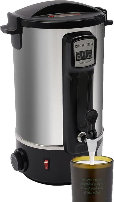 Elektrische Wax Smelter - Was Maker - Kaarsen Maken - Snelle Verwarming - 35L Capaciteit - Zilver