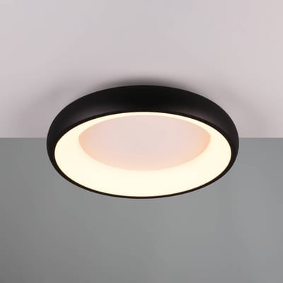 Trio Lighting Plafondlamp Cardona, Ø 46,5 cm, mat zwart, metaal CCT