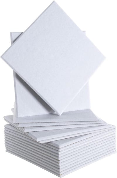 Akoestische Panelen - Geluidsisolatie Platen - Geluidsabsorptie Verbeteren - Zelfklevende Montage - 30x30x0.9 cm - Wit