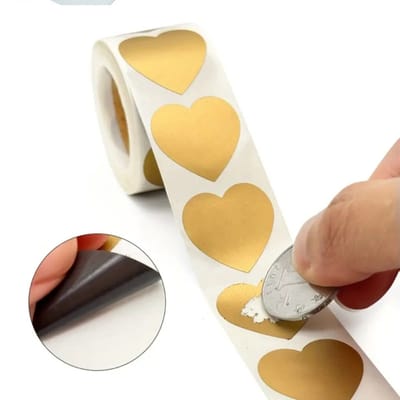 10 krasstickers HARTJE goud -2.5cm