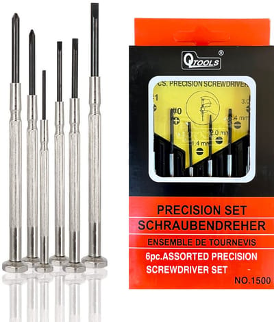 Mini Schroevendraaier Set - Kruiskop / Platte kop - Precisie Juweliers Schroevendraaier Set - Kleine Horloge Schroevendraaier - Plat Kruis - 6-DELIG