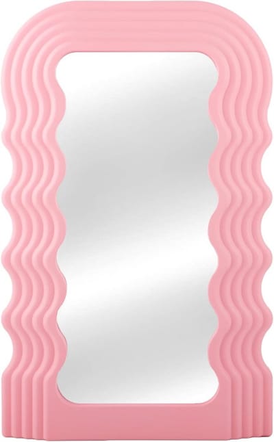 Esthetische Golfvormige Spiegel Roze - Onregelmatige Kamerdecoratie voor Slaapkamer en Bureau
