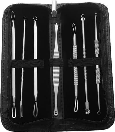 7 delig Mee-eters & Acne Verwijderen Set - RVS Blackhead Killer - Comedonenlepel - Meeeter Lepel - LOUZIR