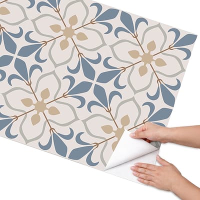 Coloray Meubel Wrap Folie - Beige Meubelfolie - 75x150 cm - Decoratiefolie Retro bloemen - Meubel Wrap Folie - Retro Meubelfolie - Plakfolie Meubels - Keuken decoratie - Achtergronden en patronen