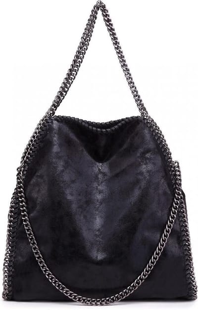 Schoudertas met Ketting - Ritssluiting - Dames Handtas - Zwart
