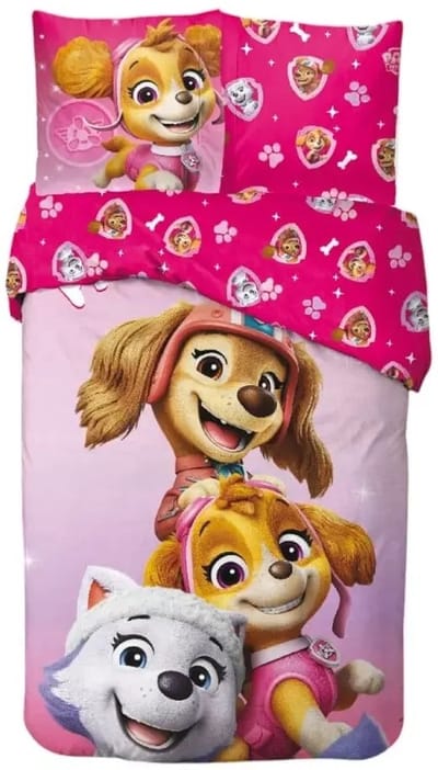 PAW Patrol Dekbedovertrek roze pups 140 x 200 cm - 65 x 65 cm