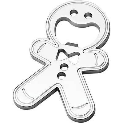 Magnetische Bierflesopener Schattige Peperkoekmannetje Vorm Zinklegering Platte Flesopener voor Barkeeper gray