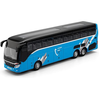 1:30 Bedrijfs Lange Afstand Enkele Dekker Bus Legering Diecast Geluid En Licht Terugtrekken Klassiek Gesimuleerd Kinderspeelgoed Vakantie black