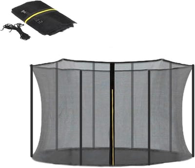 Trampoline Veiligheidsnet - Vervangingsnet Trampoline - Veilig Spelen - Dubbele Rits en Gesp - 170 cm Hoog - Zwart