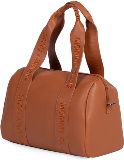 Childhome Mommy Club Luiertas - Verzorgingstas - Signature - Vegan leer - Bruin - 22L - 38x21x27 cm