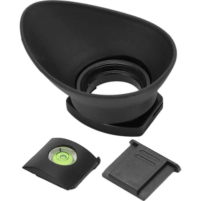 DK 19 Camera Oogschelp Oculair Zoeker Beschermer Vervanging voor Nikon D800 met Camera Flitsschoen Waterpas en Afdekking black