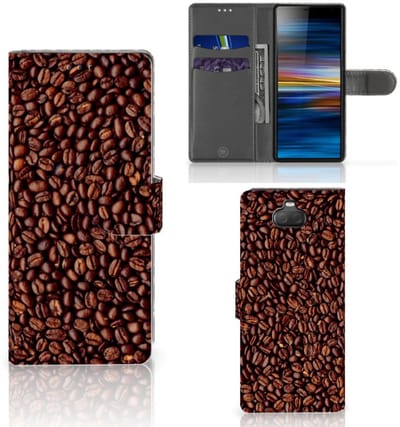 Boekhoesje voor Sony Xperia 10 Book Cover Koffiebonen