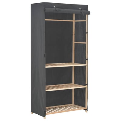 vidaXL - Kledingkast - 3-laags - 79x40x170 - cm - stof - grijs