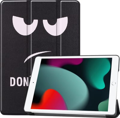 Hoesje Geschikt voor Apple iPad 8 (2020) - 10.2 inch - 8e Generatie - Dun & Stevig - Trifold Bookcase - Hard Cover - Hardcover Book Case - Tablet Hoes - Don't Touch Me