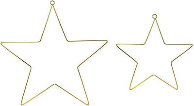 Hangers Sterren Metaal Goud - 2 stuks