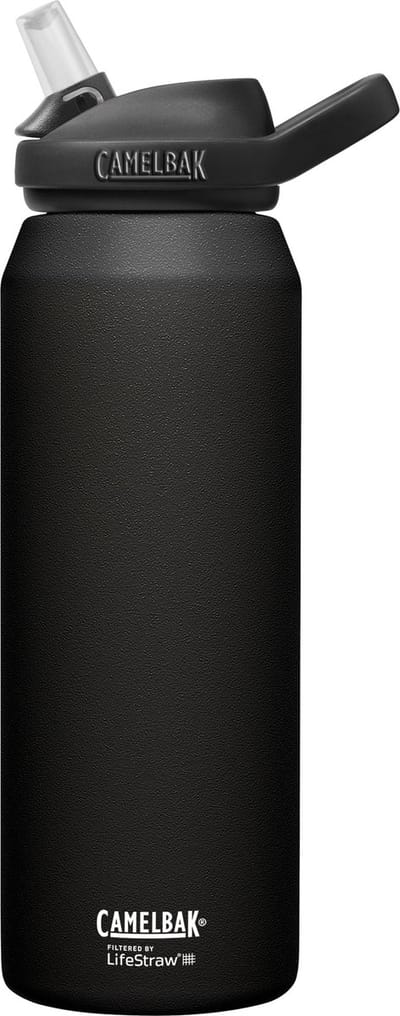CamelBak Eddy+ Vacuum Insulated Drinkfles - 1 L - 100% Lekvrij - BPA-vrij - 2 Filtratiefasen - Vaatwasserbestendig - Waterfles - Vermindert Chloor en Lood - Zwart
