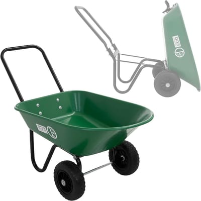 Kruiwagen 78L - Transportkar Tuin - Materiaal Verplaatsen - Praktische Kantelfunctie - 100 kg Draagvermogen - Groen