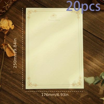 20 stuks retro Europees literair briefpapier, creatieve briefhandtekening B5 handgeschreven liefdesbrief bekentenis romantische bekentenis cadeaus voor koppels 20 stuks A