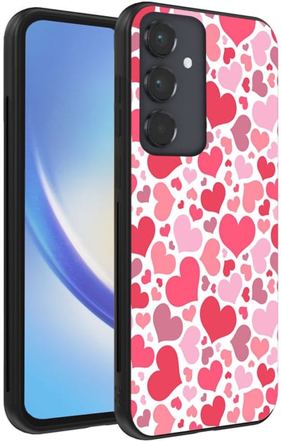 Smartphonica Telefoonhoesje Geschikt voor Samsung Galaxy A34 met Hartjes Print - Hearts Design TPU Backcover Case - Kinder Hoesje met Hartjes Design geschikt voor Samsung Galaxy A34 5G