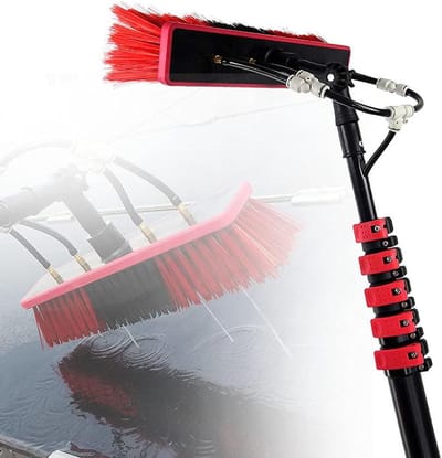 Glazenwasser Telescoopsteel - Raamreiniger - Hoge Ramen Wassen - Waterdoorvoer Slang - Tot 11 Meter - Zilver