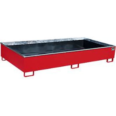 Bauer legbordbak RW 2700-3 PE, met PE inzet, L 2665 x B 1315 x H 440 mm, vlamrood RAL 3000