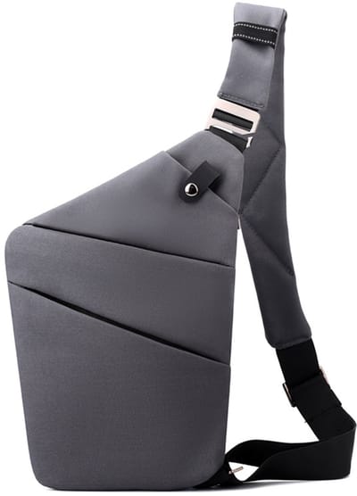 Diefstalbestendige tas - Borsttas voor heren - Schoudertas/crossbodytas - Rugzak voor dames - Armtas - Donkergrijs