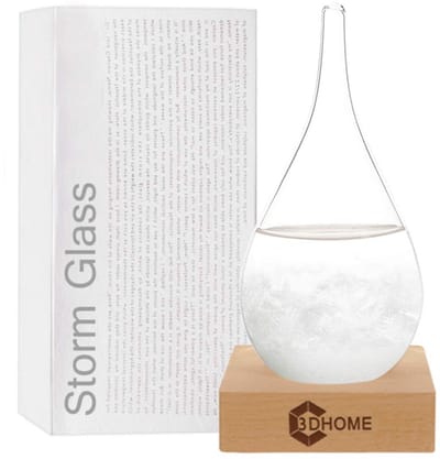 Stormglas Weerstation - Decoratieve Fles - Weersvoorspelling Huis - Handgemaakt Ontwerp - Klein Formaat - Transparant
