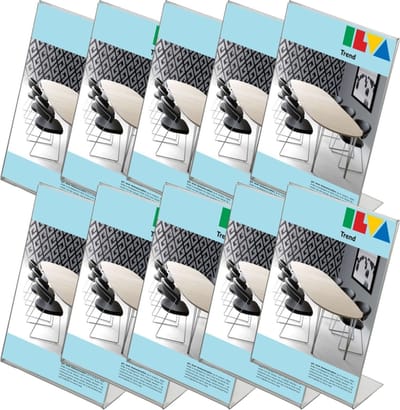 10 pack | Folderstandaard | l-standaard A6 formaat staand | Menukaarthouder | acryl L standaard |  acryl kaarthouder | menustandaard A6 | van duurzaam acrylaat