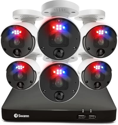 Swann NVR8-8780RN - Cameraset - 6 Camera's - PoE - Met Recorder - 2TB Opslag - App - Motion Detection - Gezichtsherkenning - Binnen - Buiten