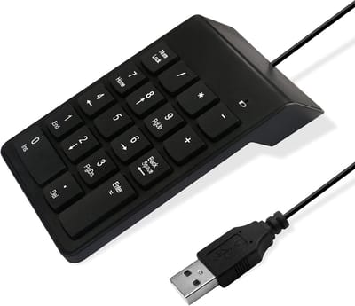 Draadbaar USB Numeriek Toetsenbord - Ultradun en Draagbaar Numpad voor Laptop en PC