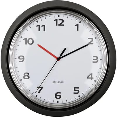 Karlsson Wandklok Modern Retro - Zwart - Ø34cm - Wandklok Retro