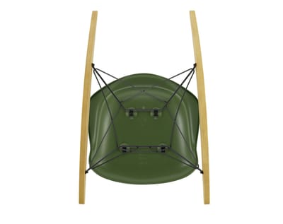 Vitra - RAR Eames Plastic Armchair - forest RE - zwart - sleden esdoorn goudkleurig - groen